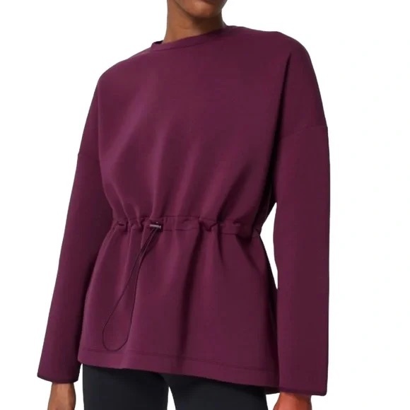 Sweaty Betty Scuba Drawstring Neoprene Purple Activewear Sweatshirt - XXL EUC - Picture 1 of 11